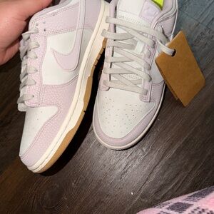 Nike Women's Light Pink and White Sneakers